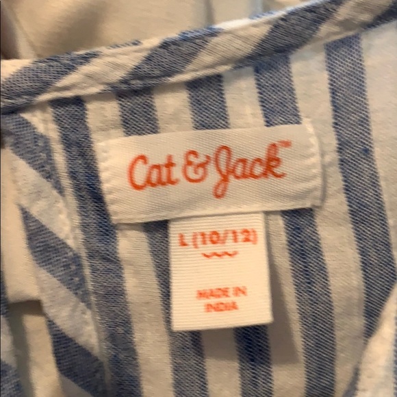 white and blue cold shoulder top - Picture 3 of 3